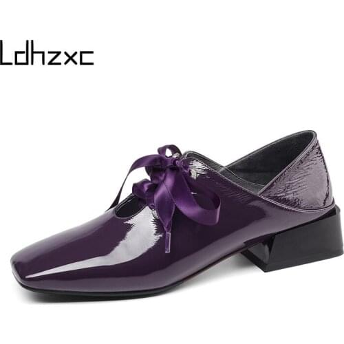 LDHZXC 2020 Casual pumps Women high heels Brand Design High Quality Genuine Leather Women Pumps New Arrival Fashion Shoes Woman
