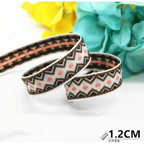 New 12mm 1Meter Restoring ancient ways national wind grosgrain ribbon belt DIY handmade Clothing accessories decoration supplies