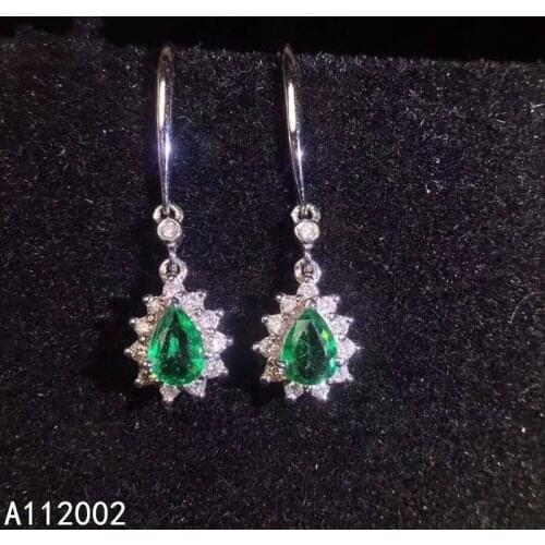 KJJEAXCMY fine jewelry natural Emerald 925 sterling silver women gemstone earrings support test trendy hot selling