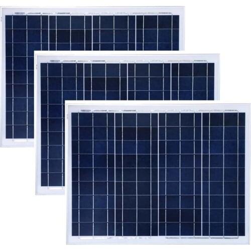 12v 50w Solar Panel 3 Pcs Photovoltaic Panels 150w 36v Solar Battery Charger Portable Caravan Car Camping Motorhome Roof LED