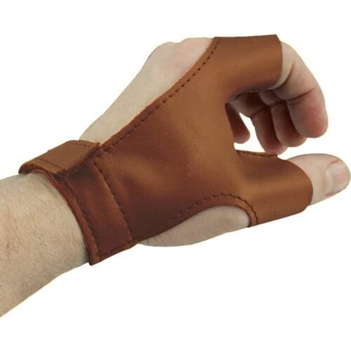 Medieval Hunter Archer Archery Glove Shooting Gear Leather Finger Guard Protection Renaissance Festival LARP Elf Ranger Costume