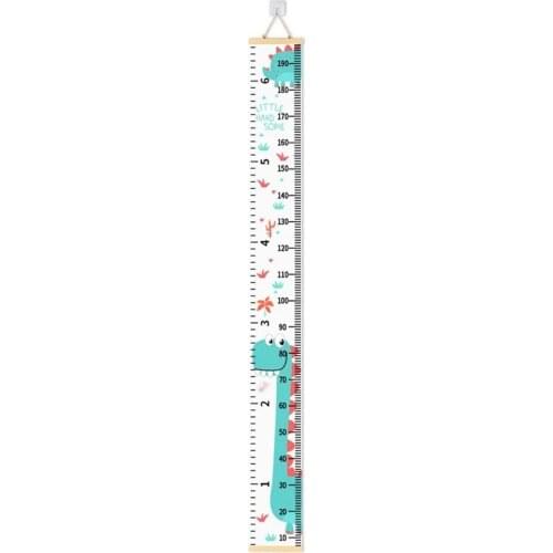 Growth Chart For Kids Boys Girls Baby Canvas Height Chart Removable Wood Hanging Wall Ruler Room Decal With 1 Hook
