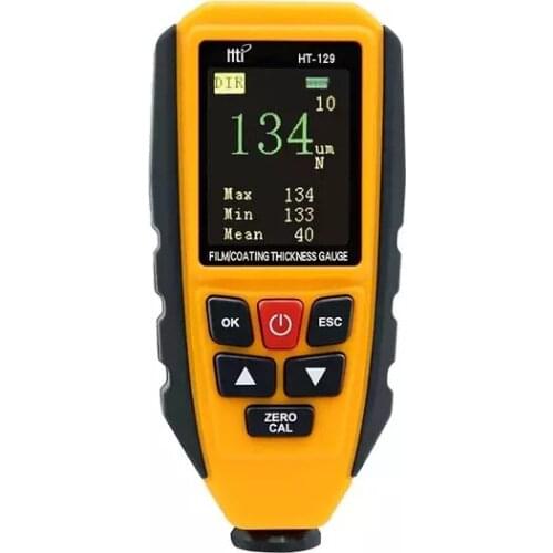 Thickness Gauge HT-129 Car Coating Paint Thickness Gauge Meter Digital Handheld Thickness Gauge with Backlight LCD Display Data