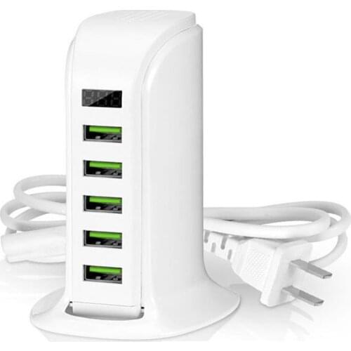 Usb Charger 5V 4A Digital Display 5 Port Charging Head For Apple Desktop Practical Digital Display Charger