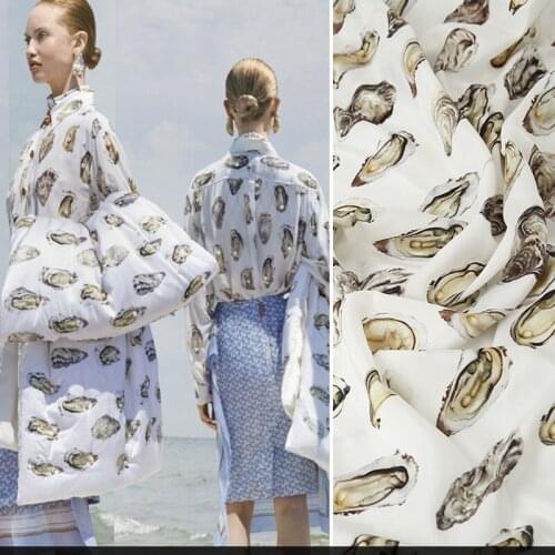 Spring/Summer Europe show new B brand the same digital printing pearl shell garment shirt fabric factory store spot