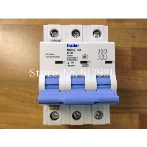 [ZOB] The letter NDB2-63 Nader genuine new C10 mini circuit breaker 3P10A air switch --5pcs/lot