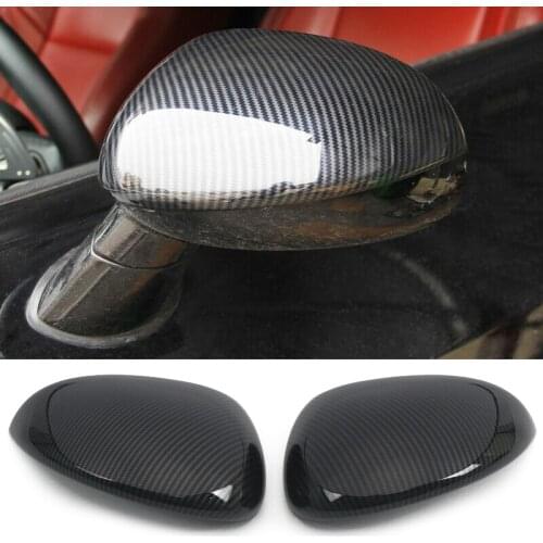 1 Pair Carbon Fiber Style Side Door Wing Mirror Cover Trim Fit for Dodge Challenger 2015 2016 2017 2018 2019