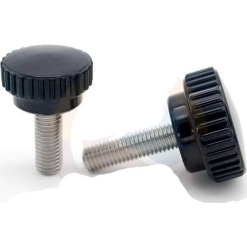 1Pcs M8 Stainless Steel Round head Straight line handle Plastic head Hand screw Small Knob Length 15mm-50mm