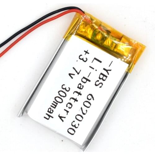 10PCS 3.7V 300 mAh Li-Polymer Rechargeable Battery 602030 Li Po ion for GPS Bluetooth MP3 MP4 MP5 Watch 062030