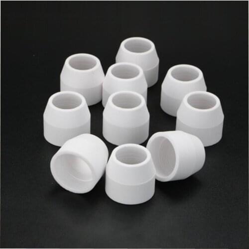 10Pcs P80 Ceramic Shield Cup/Cap Inverte Air Plasma Cutter Cutting Machine Torch Gun Consumables Accessories Spare Parts