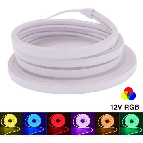 DC 12V RGB Neon Strip Light SMD 3535 Ribbon Tape Flexible LED Neon Sign Night Lamp LED Strip