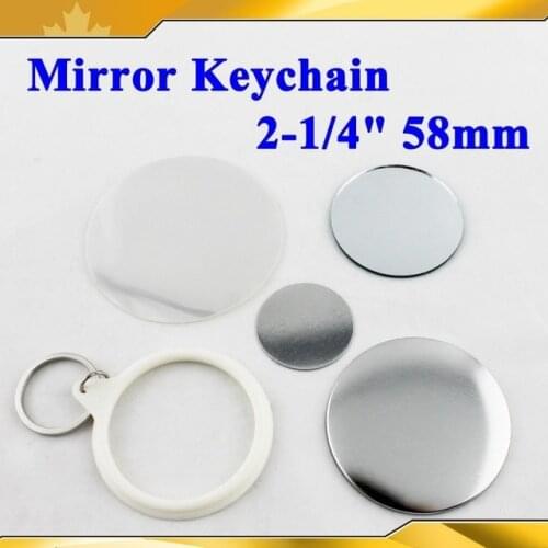 21/4" 58mm 100 Sets Mirror Keychain Button Supply Materials for NEW Professional Badge Button Maker
