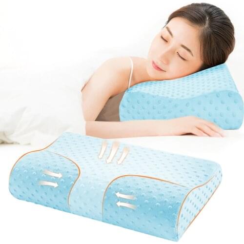 3 Colors Memory Foam Pillow Orthopedic Pillow Latex Neck Pillow Fiber Slow Rebound Soft Pillow Massager For Cervical Health Care
