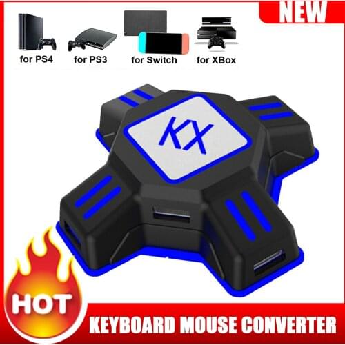 KX USB Game Controllers Adapter Converter Video Game Keyboard Mouse Adapter for Switch/Xbox/PS4/PS3