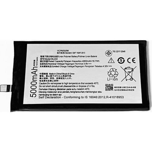 3.8V 5000mAh BL244 For Lenovo Vibe P1 P1a42 P1c58 P1c72 Battery