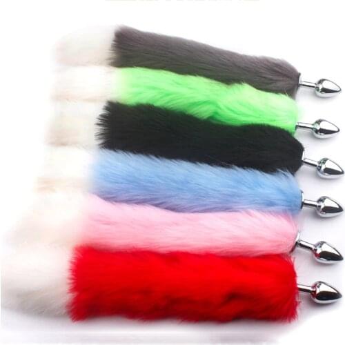 SM Dog Tail Anal Plug sexy Toys Metal Fake Fur Fox Butt Plug BDSM Flirt Anus Plug For Women Adult Games Product For Couples