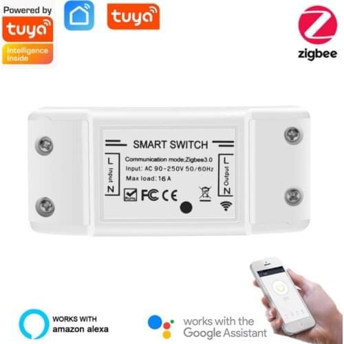 Smart Home House Zigbee Wireless Remote Switch Breaker Domotic LED Light Controller Module Alexa Google Home Smartlife Tuya APP