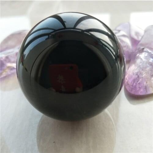 Large black obsidian sphere fengshui crystal ball exorcise evil spirits keep negative energies away 5CM