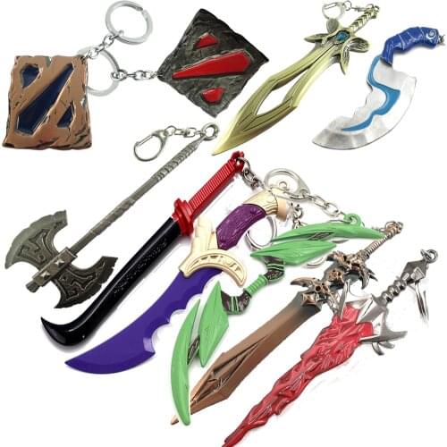 Bsarai Dota2 Demon Edge Battle Fury Butterfly Shadow Blade Blink Dagger Crystalys Kantusa the Script Sword Alloy Key Chain/Ring