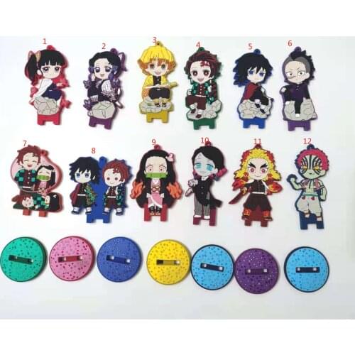 Demon Slayer: Kimetsu no Yaiba original Japanese anime figure rubber Silicone mobile phone charms key chain strap keyring