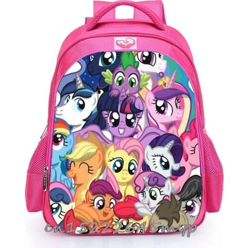 My Little Baby girl pony Kids Cartoon Character backpack Childrens school Bagpack Cute Princess Schoolbag for teen girls pupil