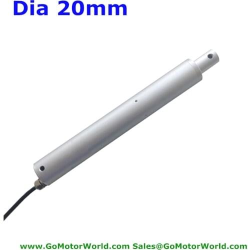 Dia20mm tubular linear actuator adjustable stroke 12V 24V DC 100N 10KG 22LBS lift 12mm/s speed free shipping