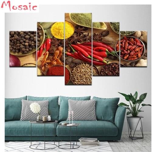 Diy Diamond Painting Kitchen decor Cross Stitch Full Square Diamond Embroidery Seasoning image Rhinestones Mosaic Multi-pictures