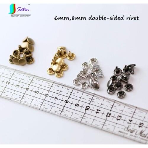 Diy Wallet Bag Doll Pants Wholesale 100 pcs Bronze,Gun Black,Silvery Metal Color Mini 8mm,6mm Double-sided Rivet Button S0927L