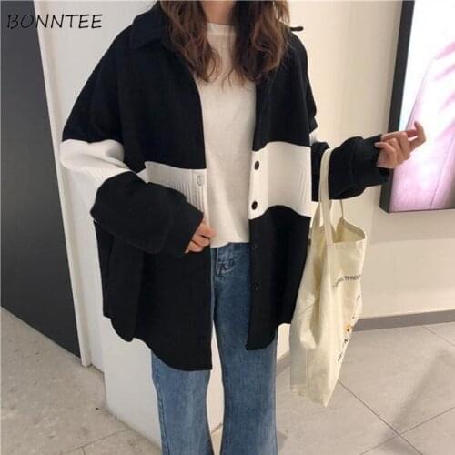 Cardigan Women Chic Single Breasted Ins All-match Korean Ladies Knitted Outerrwear Daily Popular Big Size Autumn Female Sweaters