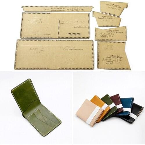 DIY Short Wallet Acrylic Template Leather ID Bank Card Bag Kraft Paper Pattern DIY Leather Craft Supplies Handmade Pattern Tool