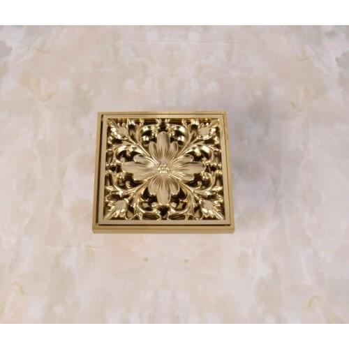 Gold Color Brass Bathroom Floor Anti-odor and Insect-Proof Shower Drain Dhr041