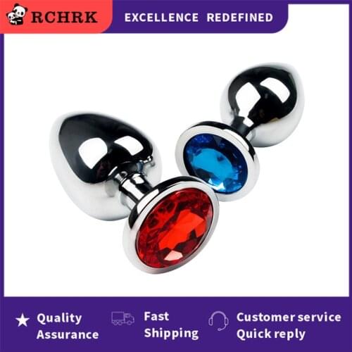 Metal Anal Sex Toys Butt Plug Stainless Steel BDSM Crystal Prostate Massage Plugs SM Toys for Women Men Adult Products 3 Size