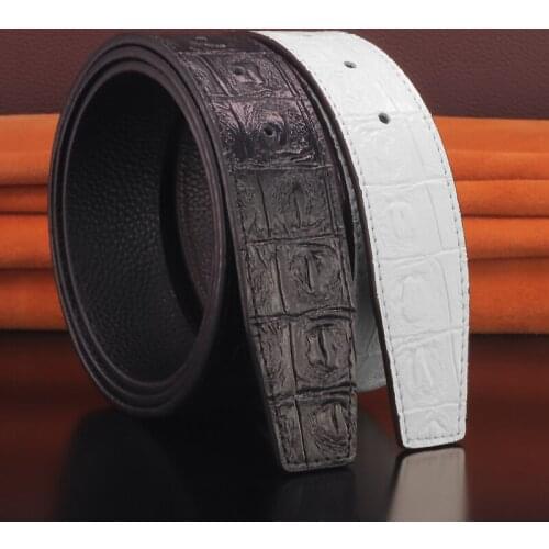 Blakc belts men without buckle slide buckle belts luxury brand 3.8cm wide genuine leather pin buckle waist strap Waistband