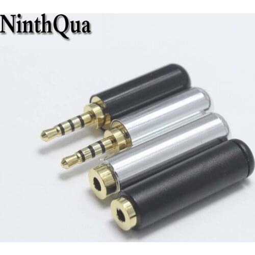 NinthQua 1pcs 2.5mm 4pole Audio Dual Channel Plug / jack 2.5 Stereo jack for Phone Headset MP3 MP4 Bluetooth earphone ect