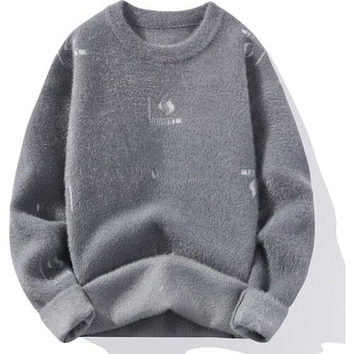 2021 autumn and winter new mens round neck pullover sweater long-sleeved trendy sweater