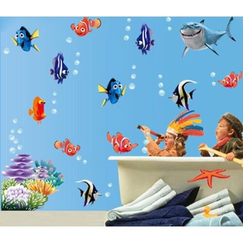 New Fish Seabed Nemo Wall Sticker Cartoon Wall Sticker Decor Removable Vinyl Nursery Kids Room Decals