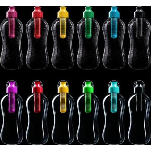 Free shipping 1pcs,550ml Outdoor Portable Multifunctional Camping Plastic PE Hydration Filtered Sports Drinking Water Bottle