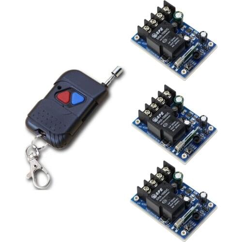 Radio Wireless Remote Control Switch 1CH DC12V-48V Learning Code Remote Switch Transmitter Receiver 30A Relay ON OFF Key
