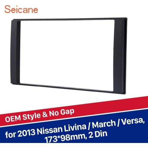 Seicane 173*98mm Double Din Car Auto Stereo Fascia Radio Frame for Nissan Livina March Versa CD Plate Dash installation Trim Kit