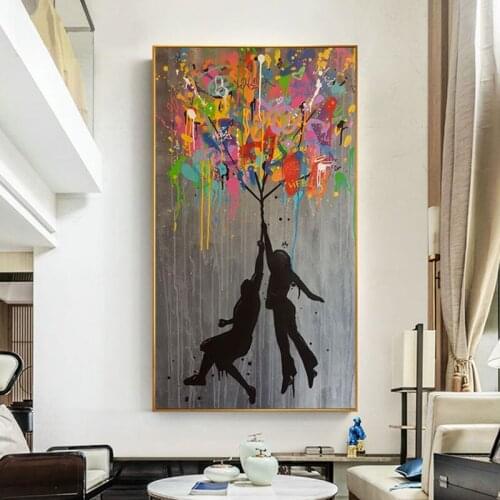 Modern Colorful Style Dreams Take Off Canvas Painting Wall Art Nordic Posters and Prints Wall Pictures for Living Room Decor