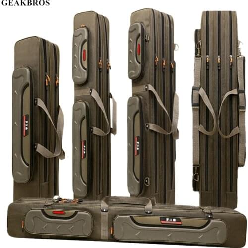 100/120/130cm Thicken Fishing Bag Rod Reel Lure Pole Tool 2/3 Layer Waterproof Fishing Gear Tackle Storage Case Pesca Organizer