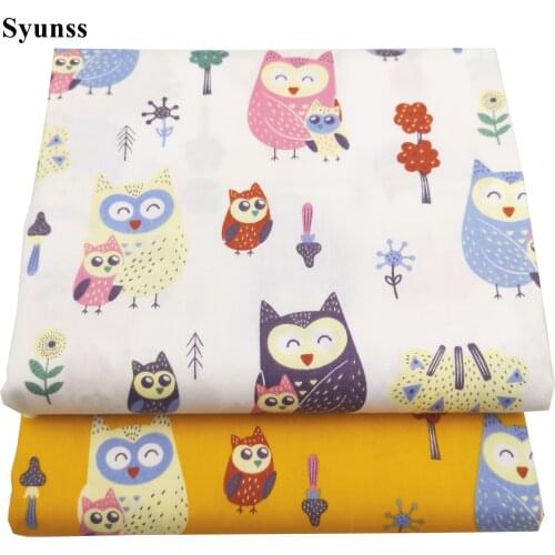 Syunss Diy Patchwork Quilting Baby Dress Cribs Cushions Sewing Home Decor The Cloth Tissus Colors Owl Printed Cotton Fabric