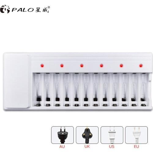 Battery charger LED Screen Intelligent AAA AA 1.2V Smart Battery Charger 12 slots FOR rechargeable AA AAA NIHM BATTERY