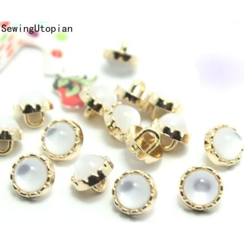 20PCS 10MM Pearl Womens Buttons Decorations for Clothing Vintage Suit Coat Dress Button Metal Diy Sewing Accessories Needlework