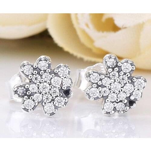Original Radiant Lucky Four-leaf Clover Stud Earrings For Women 925 Sterling Silver Earring Wedding Gift Fine Jewelry