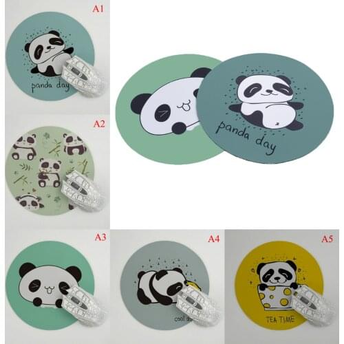 1pcs Cute Panda Animal Mouse Pad Round Mousepad 200x200mm Office Tablet Mats Laptop Gaming Mouse Pad Gaming Mousepads