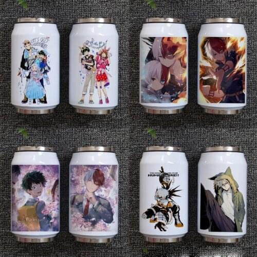 Anime My Hero Academia Cartoon Midoriya Izuku Portable Stainless Steel Water Bottle Travel Cup Cosplay Prop Boy Girl Gift 1pcs