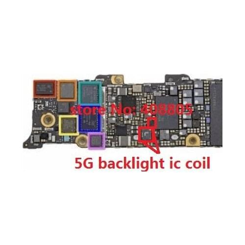 10pari/lot(60pcs) for iPhone I5 5 5G U23 light ic chip 12pin + back light coil L3 "L" inductor - D1 diode and filter