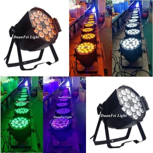 10PCS 10 Channel Dmx Colorful IP20 Stage Wash 6in1 18pcs 18Watt Par Led Rgbwauv 18.18w