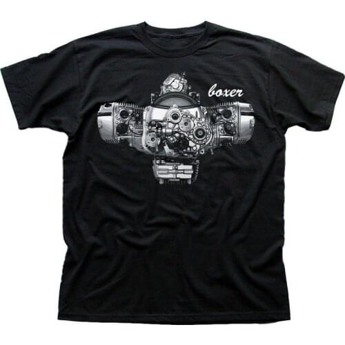 2019 New Fashion Brand Clothing Boxer Engine R1200GS GS R Adventure R1200RT R1200R Black T shirt